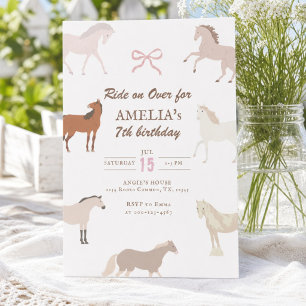 Horse Birthday Invitation Pony Party Ride On Over