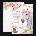 Horse Birthday Invite Girl Cowgirl Pink Floral<br><div class="desc">Set the tone for your party with these elegant invitations with a Horse,  Cowgirl Theme.</div>