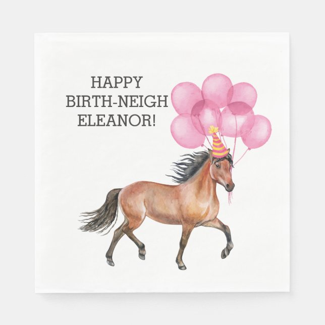 Horse Birthday // Oh Hay It's Your Birth-neigh  In Napkin (Front)