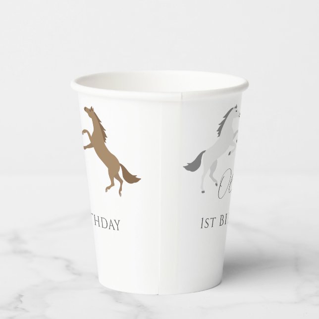 Horse Birthday Party Cowgirl 1st Birthday Paper Cups (Right)