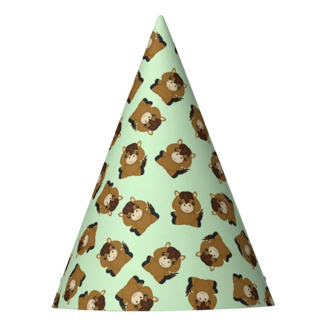 Horse Birthday Party Green Hat (Front)