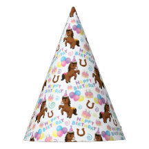 Horse Birthday Party Hat in White