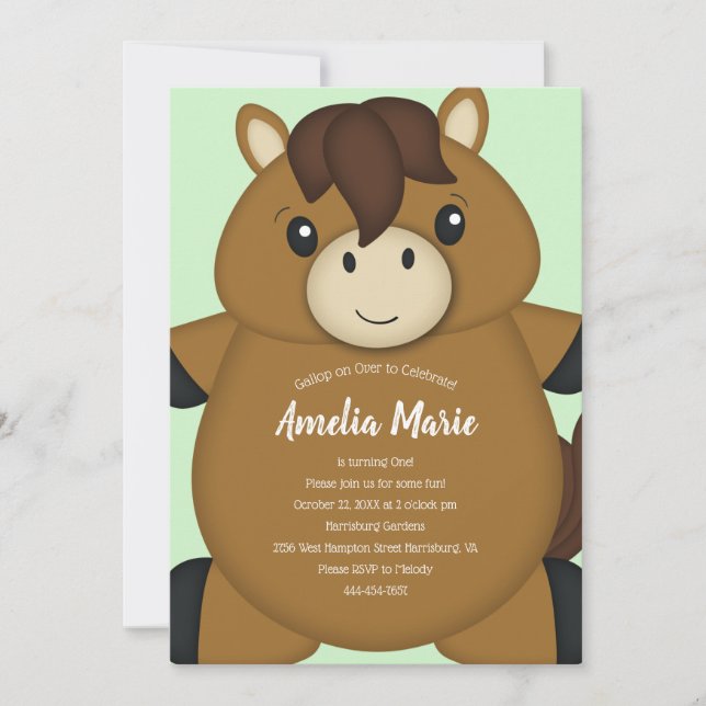 Horse Birthday Party Invitation (Front)