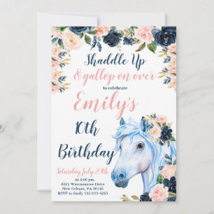 Horse Birthday Party Invitation, Cowgirl Any Age  Invitation