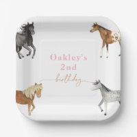 Horse Birthday Party Plates