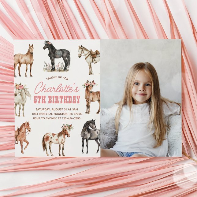 Horse Birthday Photo Invitation (Creator Uploaded)