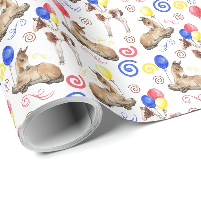 Horse Birthday Wrapping Paper (Roll Corner)
