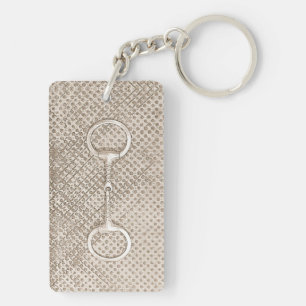Horse Bit Equestrian Barn Rustic Photo Art Keys Key Ring