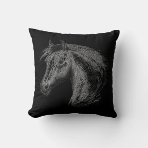 Horse: Black Cushion