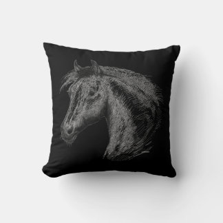 Horse: Black Cushion