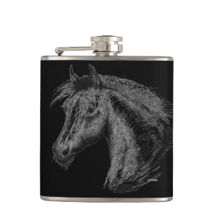 Horse:  Black Hip Flask