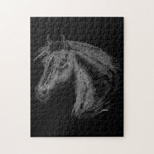 Horse: Black Jigsaw Puzzle