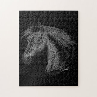 Horse: Black Jigsaw Puzzle