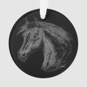 Horse: Black Ornament