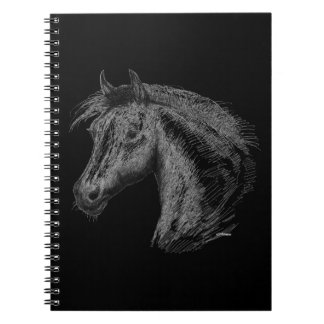 Horse: Black Spiral Notebook