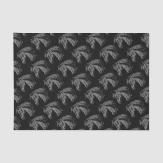 Horse:  Black Tissue Paper (Front)