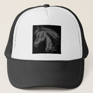 Horse:  Black Trucker Hat