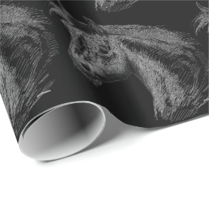 Horse:  Black Wrapping Paper
