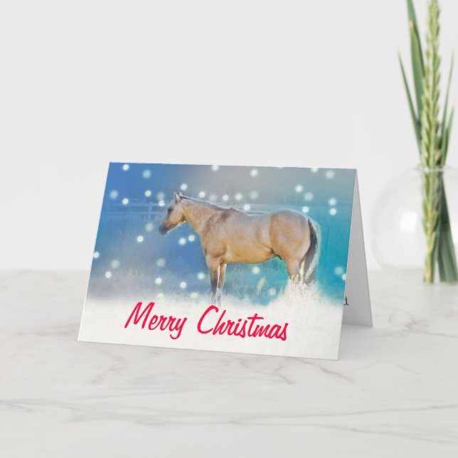 Horse (blue) ~ Christmas Card (Front)