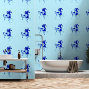 Horse Blue Painting Art Wallpaper
