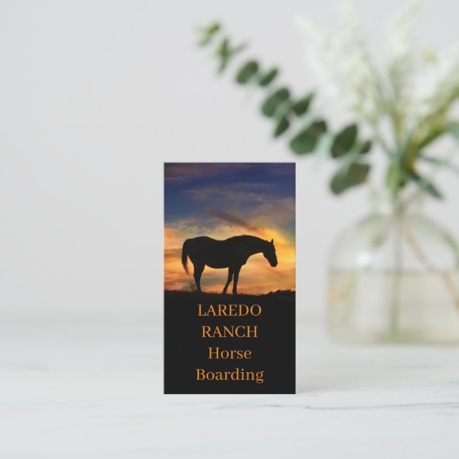 Horse Boarding Ranch Business Cards (Standing Front)