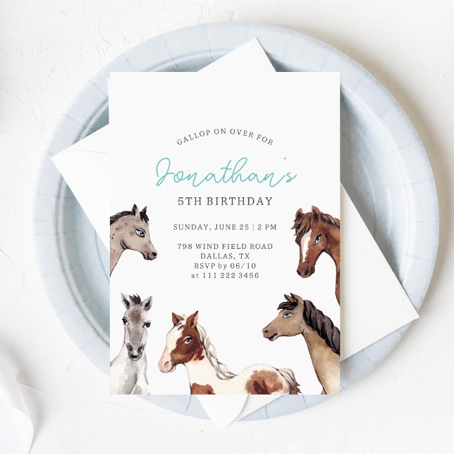 Horse Boho Cowboy Birthday Invitation (Creator Uploaded)