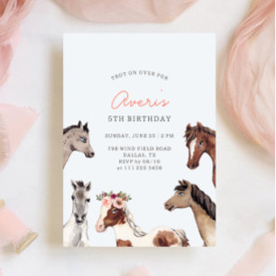 Horse Boho Cowgirl Birthday Invitation
