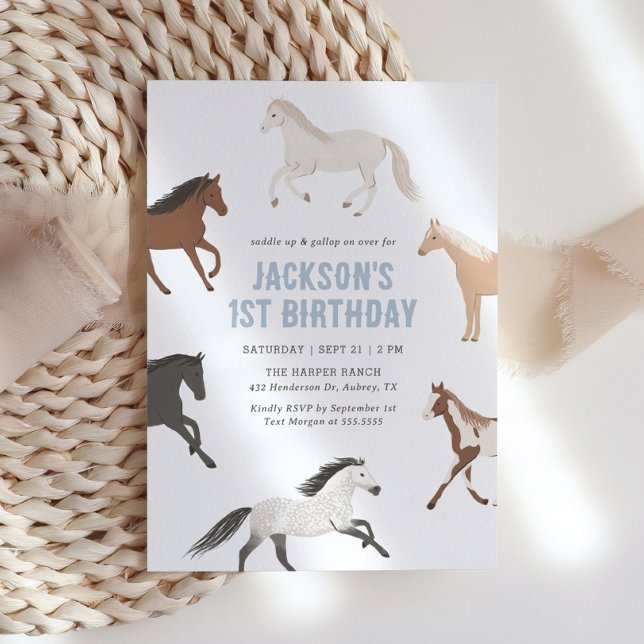 Horse Boy Birthday Invitation (Creator Uploaded)