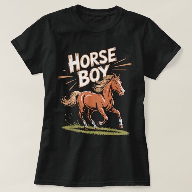 Horse Boy Childrens Horses Apparel Youth Kids T-Shirt (Design Front)
