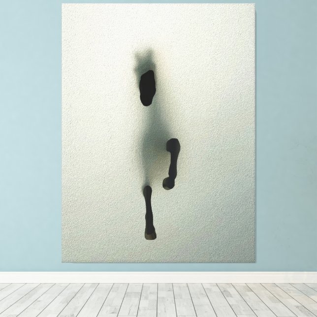 Horse Breaking Through Fog - Abstract Art Canvas Print (Insitu(Wood Floor))