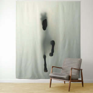 Horse Breaking Through Fog Tapestry