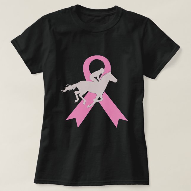 Horse Breast Cancer Horseback Riding apparel 350 P T-Shirt (Design Front)
