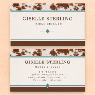 Horse Breeder Cowhide Western Business Card