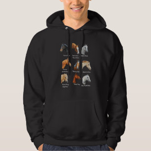 Horse Breeds Equestrian Horseback Riding Girls Wom Hoodie