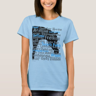 Horse Breeds Ladies T-Shirt Blue