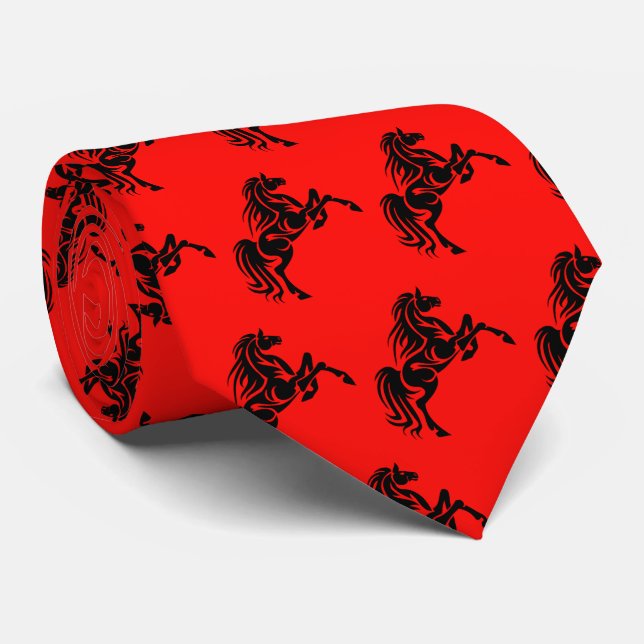 Horse Broncos Mustangs Mascot On Any Colour Tie (Rolled)