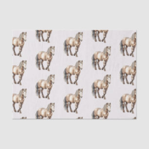 Horse Burgundy Cream Birthday Tissue Paper