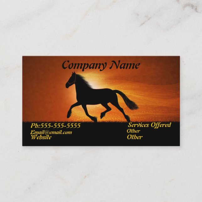 Horse Business card (Front)
