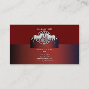 Horse business marketing celtic red black white business card