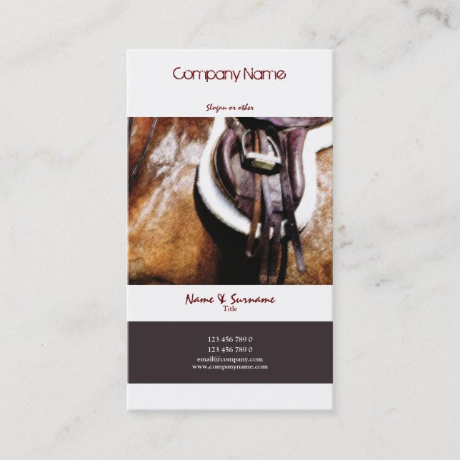 Horse business marketing equestrian art card (Front)