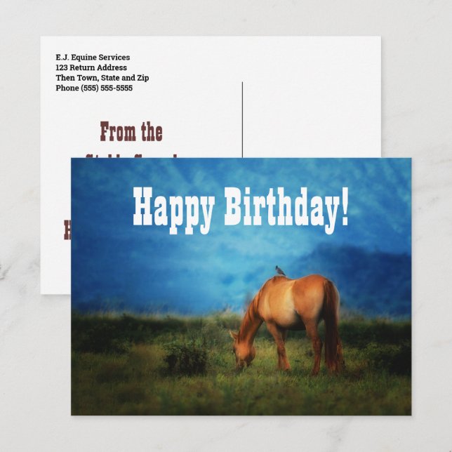 Horse Business or Vet Office from Group Birthday Postcard (Front/Back)