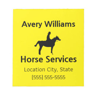 Horse Business Professional Black Yellow Notepad
