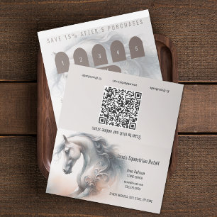 Horse Business QR Code Folded Loyalty Cards