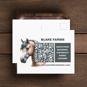 Horse Business QR Code Postcard