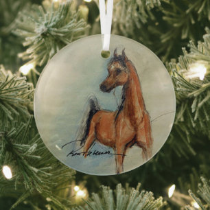 Horse by Hevener Glass Tree Decoration