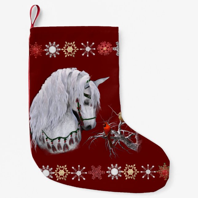 Horse & Cardinals Stocking (Front)
