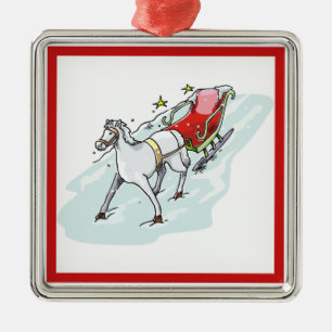 Horse & Carriage - Metal Tree Decoration