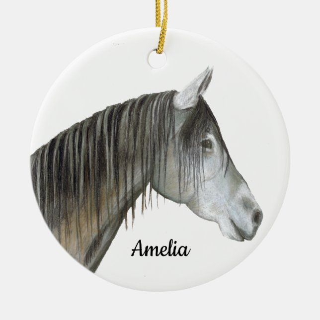 Horse Ceramic Tree Decoration (Front)