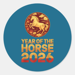 Horse Chinese Zodiac Lunar Classic Round Sticker