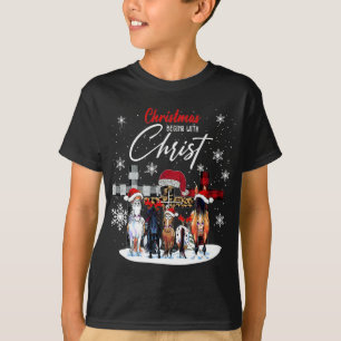 Horse Christmas Begins With Christ Bullmastiff Xma T-Shirt